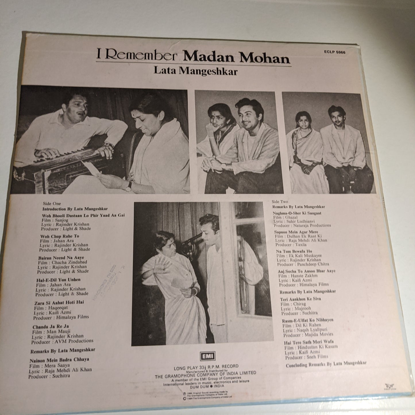 Madan Mohan - I remember  by Lata Mangeshkar In unplayed Mint