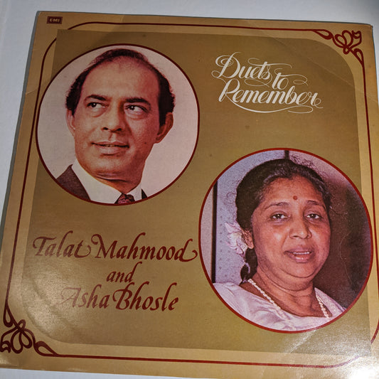 Talat Mahmood and Asha Bhosle - Duets to remember near mint condition.