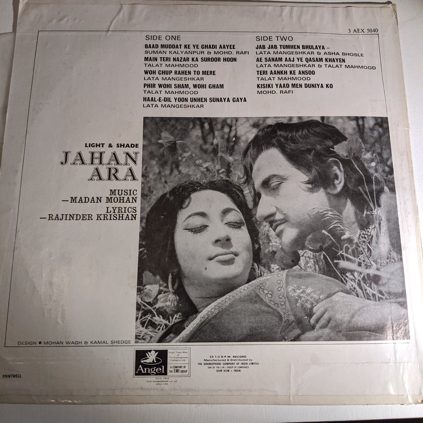 Jahan Ara - Madan Mohan classic in Excellent Condition -  odeon pressing