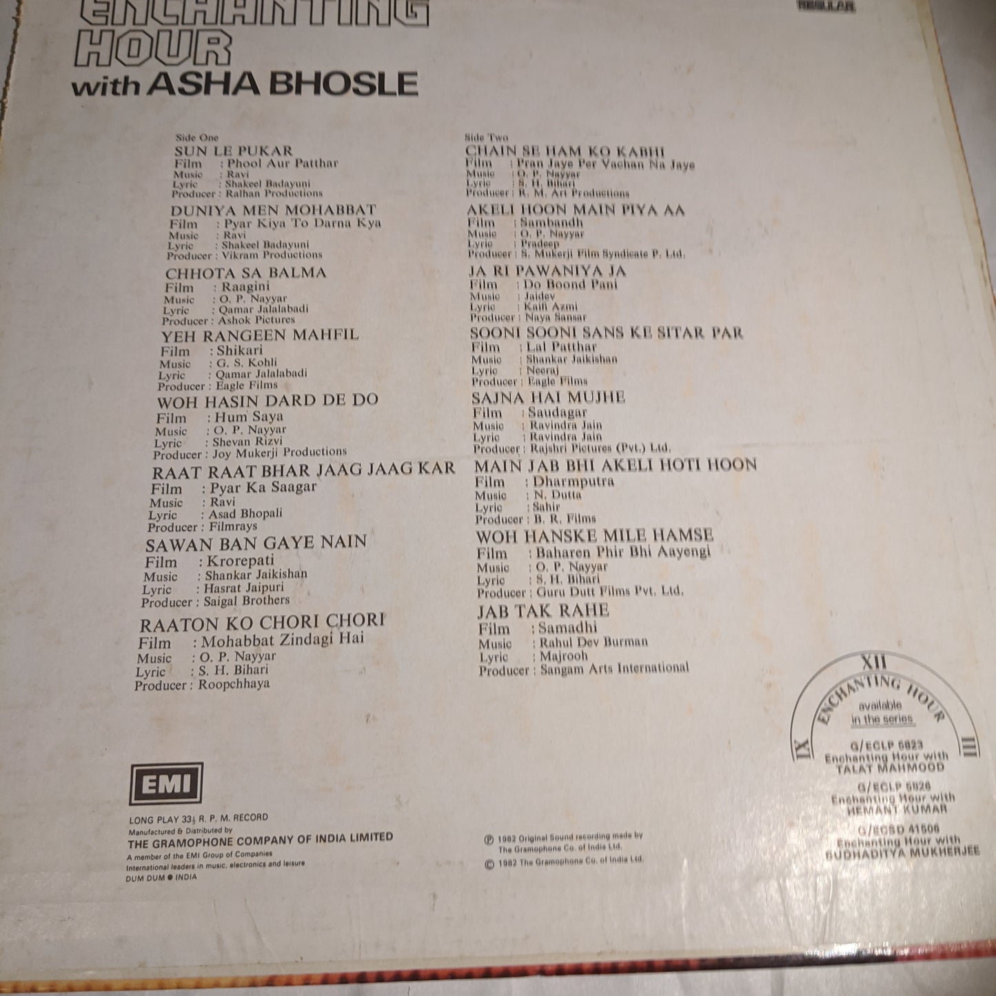 Asha Bhosle - Enchanting hour unplayed New condition