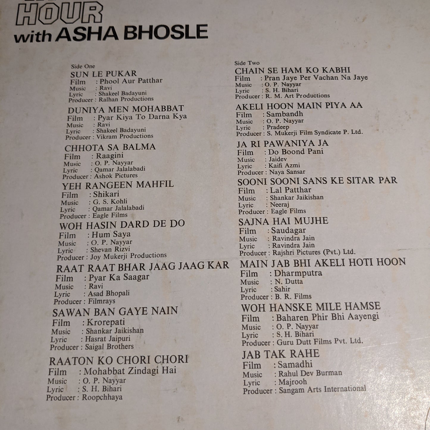 Asha Bhosle - Enchanting hour unplayed New condition