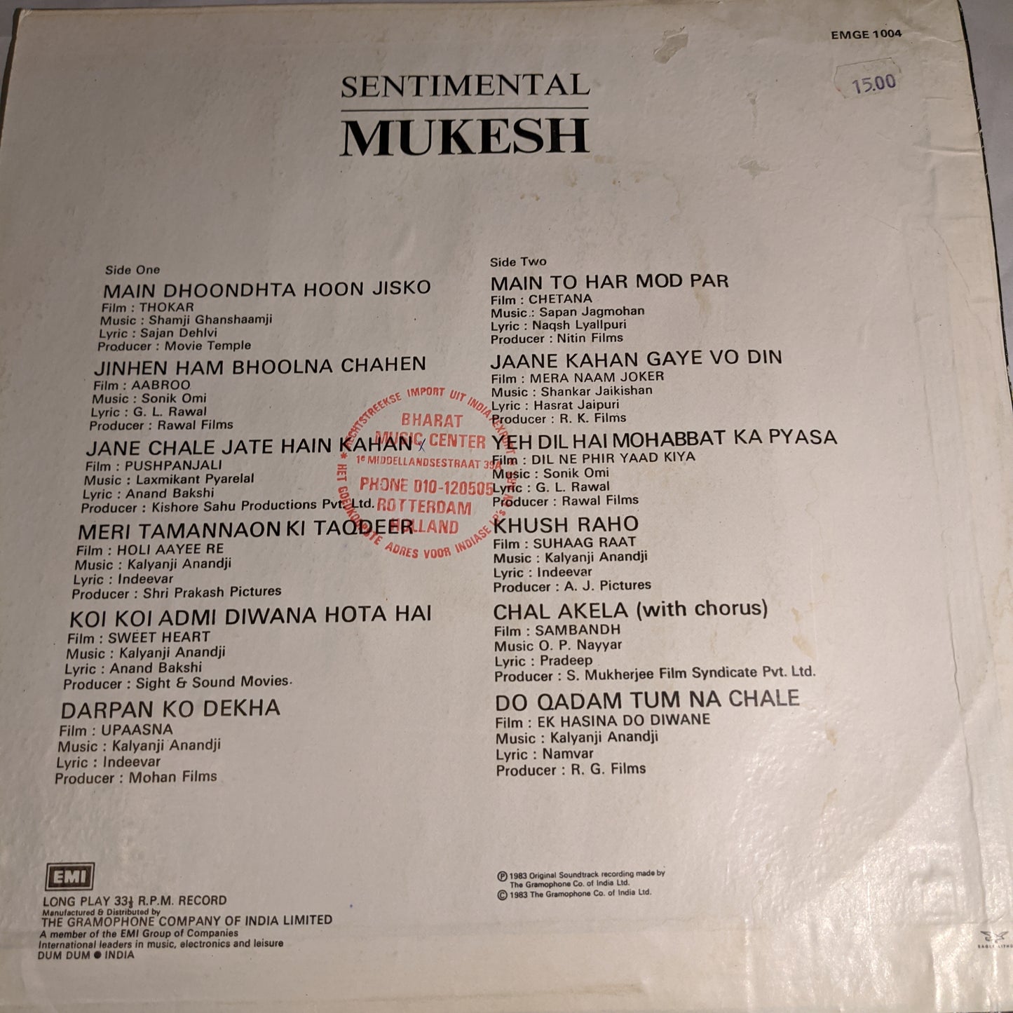 Mukesh - Sentimenatal in near Mint