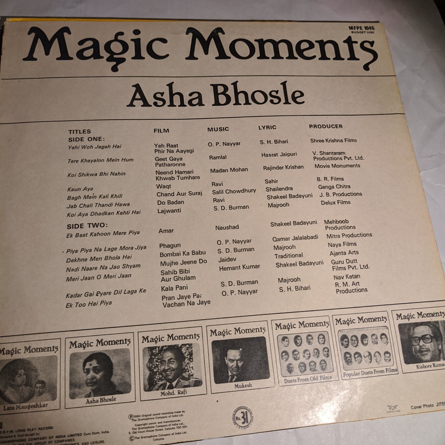 Asha Bhosle - magic Moments unplayed New