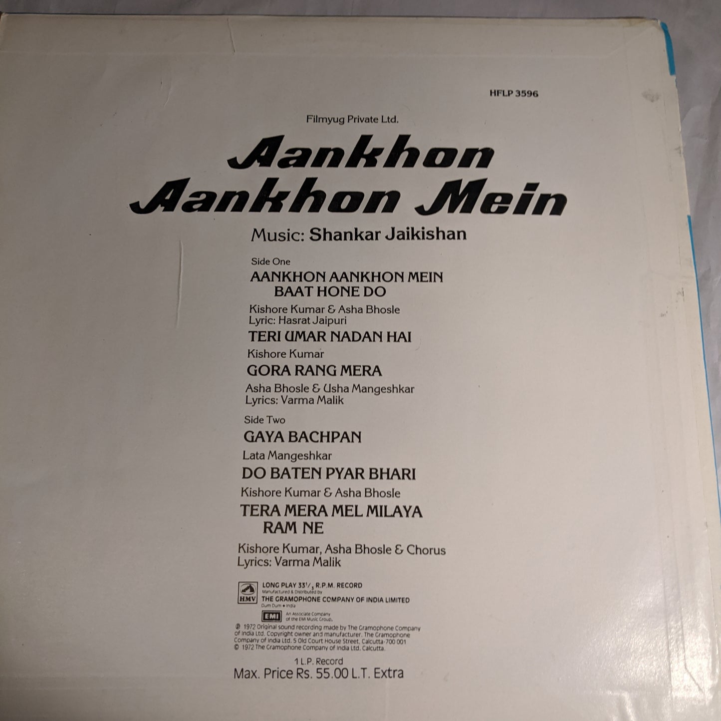 Aankhon Aankhon Mein - Shankar jaikishan in Near Mint