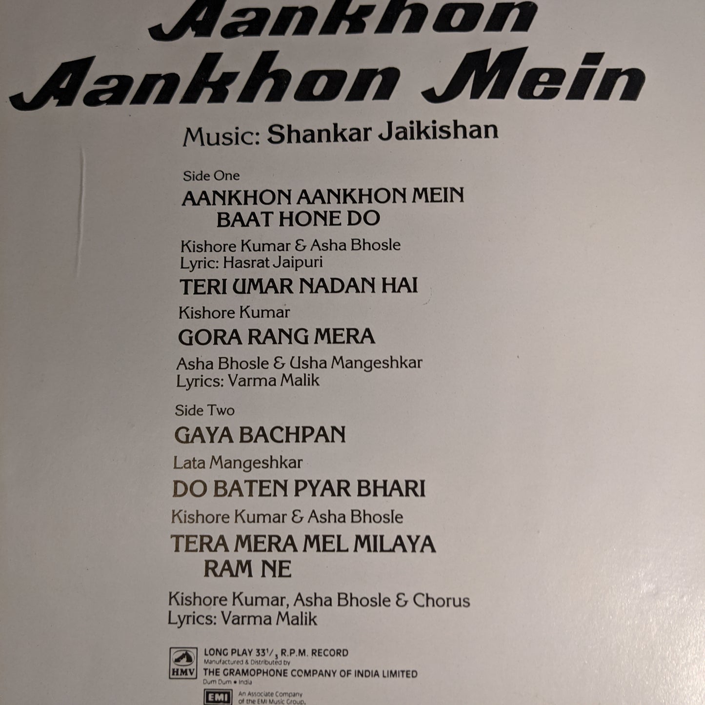 Aankhon Aankhon Mein - Shankar jaikishan in Near Mint