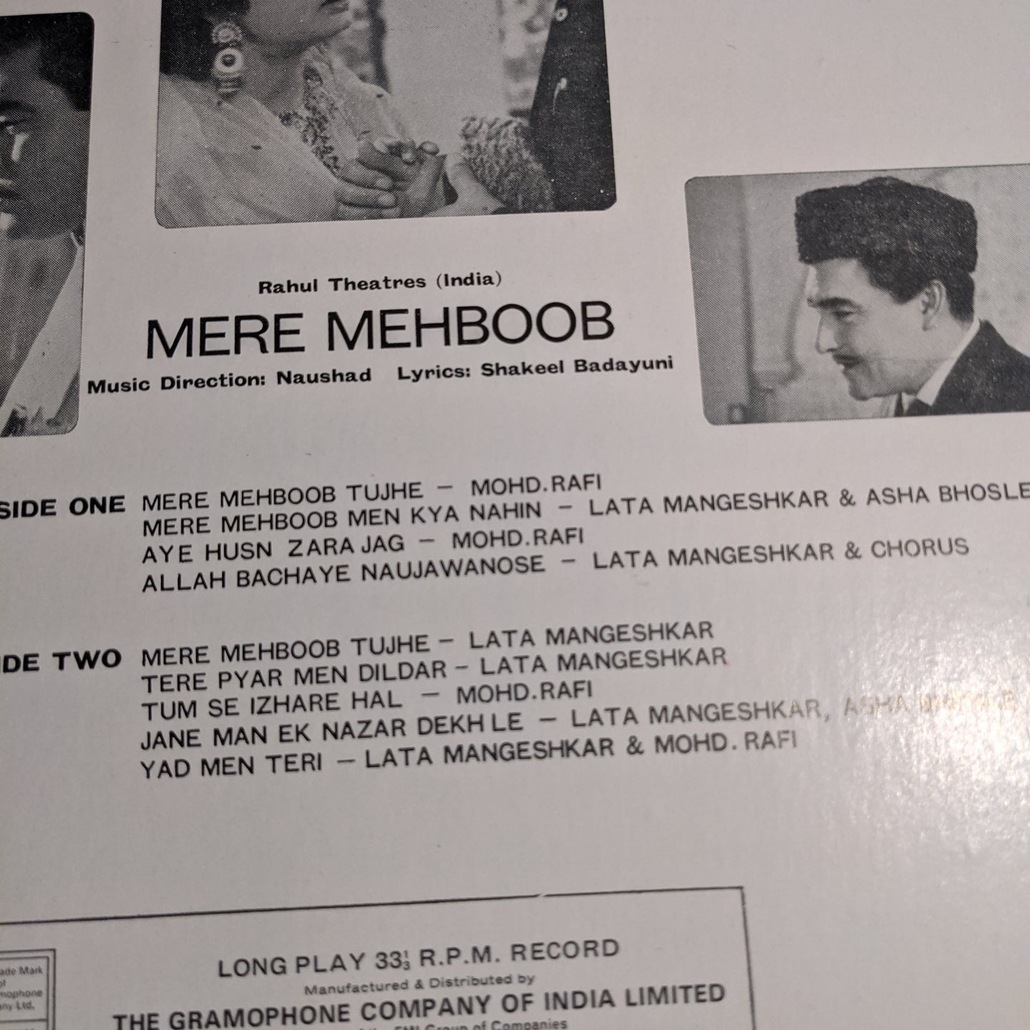 Mere Mehboob - Naushad superhit in Odeon pressing - Near Mint