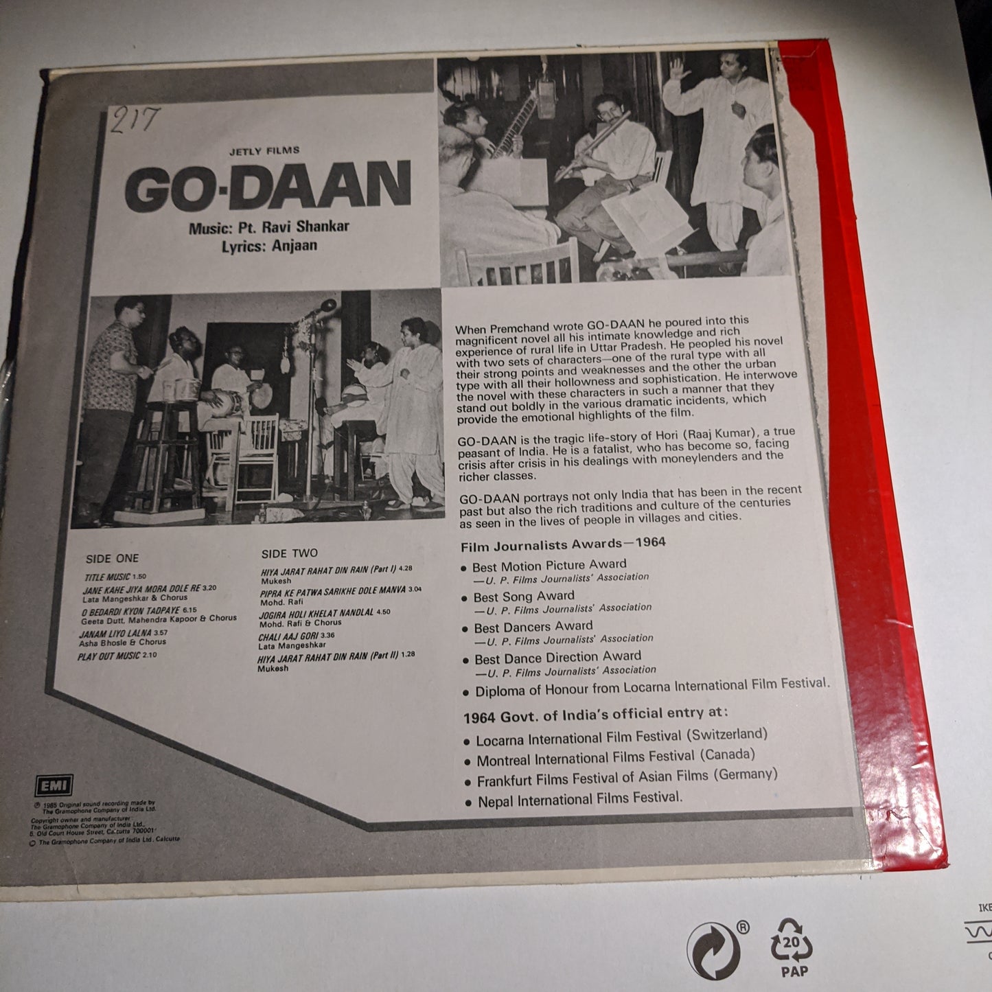 Go-Daan - Pt Ravi Shankar's classic in VG+ condition