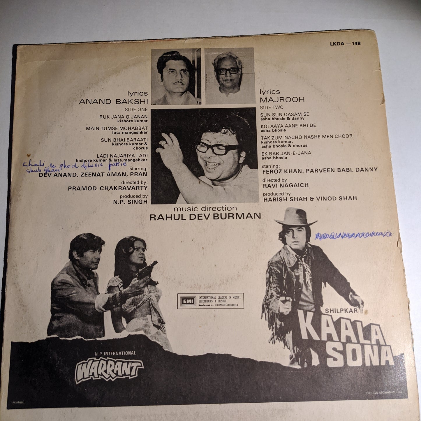 Kaala Sona + Warrant - R D Burman blockbusterin VG+ - Pak Pressing