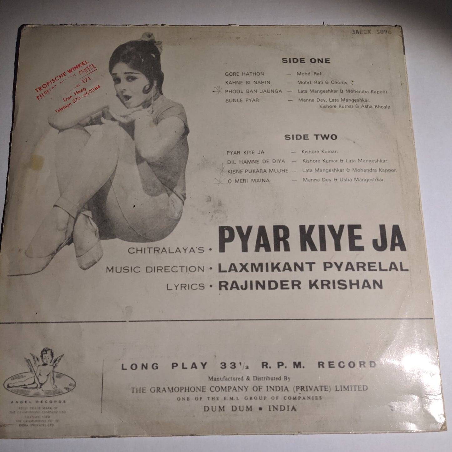 Pyar Kiye ja - Laxmikant Pyarelal - Angel in VG condition unofficial