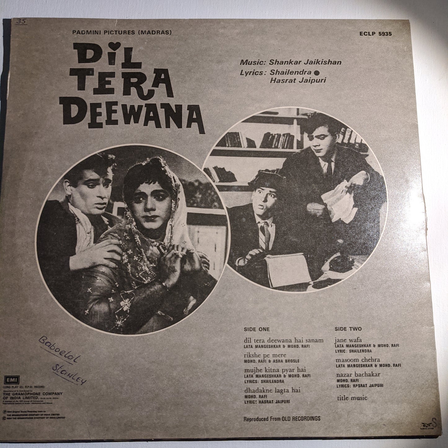 Dil Tera Deewana -  Shankar Jaikishan in excellent