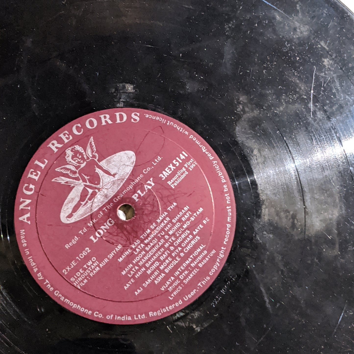 Ram Aur Shyam - Naushad and Dilip Kumar superhit in 1st Angel pressing pressing in VG