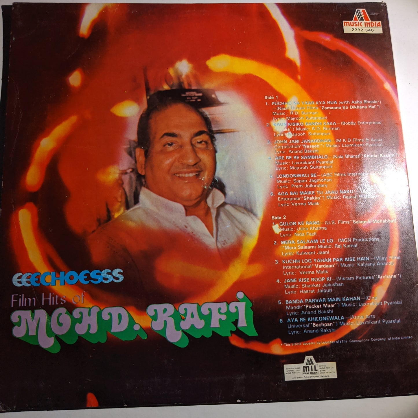 Mohd. Rafi* Echoes (Film Hits Of Mohd. Rafi) in VG+ condition