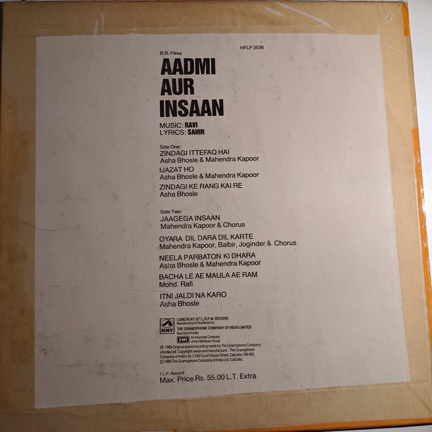 Aadmi Aur insaan - Music Ravi - Superhit in near mint condition