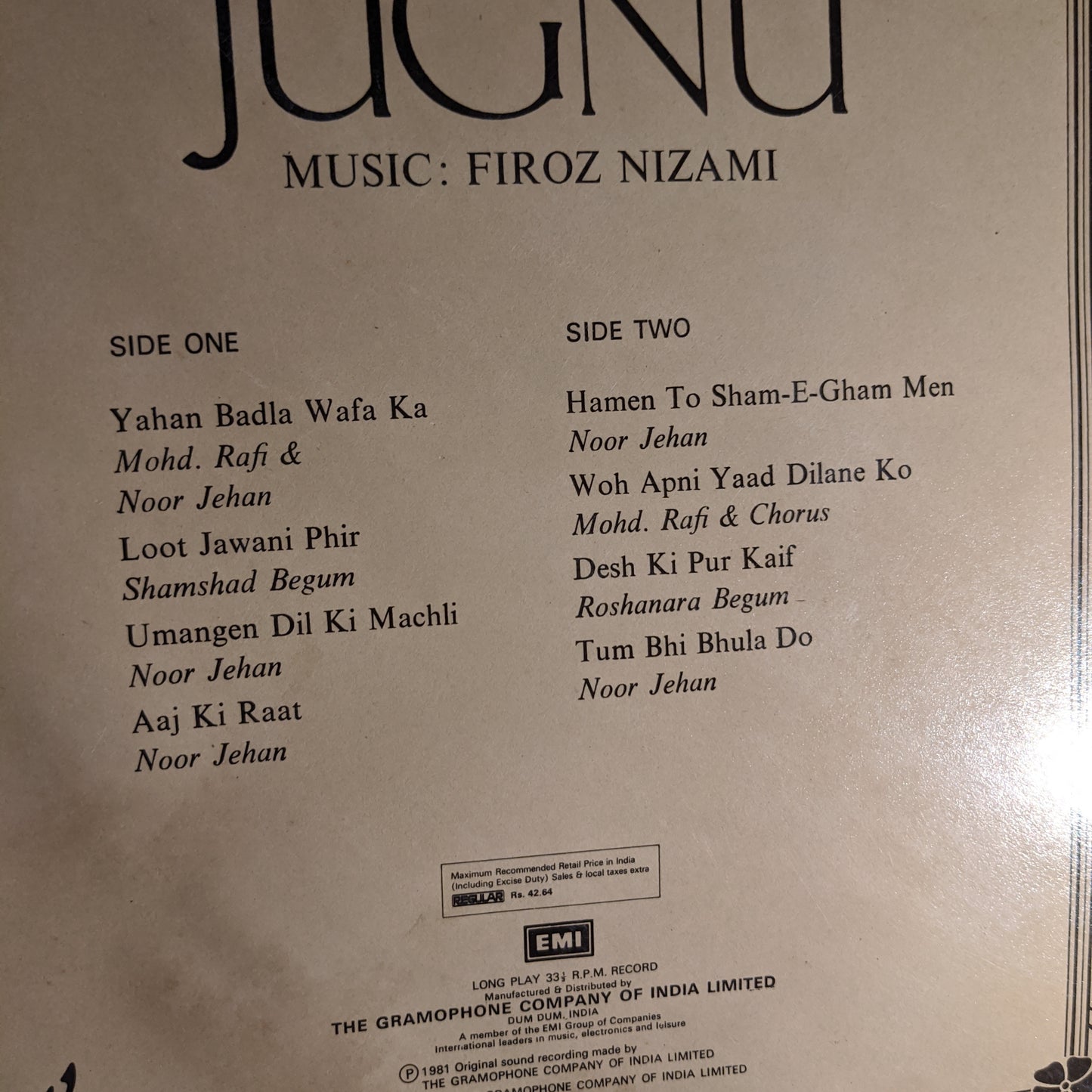 Firoz Nizami* Jugnu classic in near mint condition