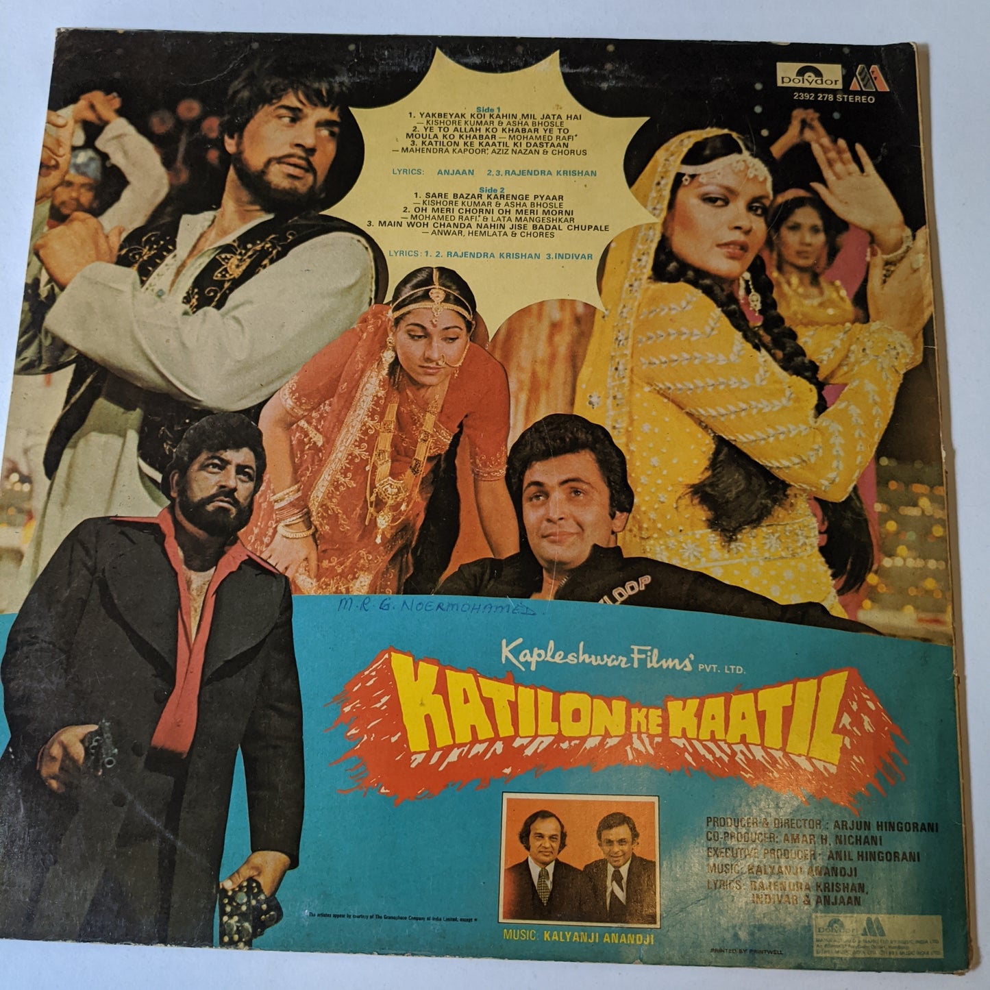 Kaatilon Ke kaatil - Music by kalyanji Anandji in VG+