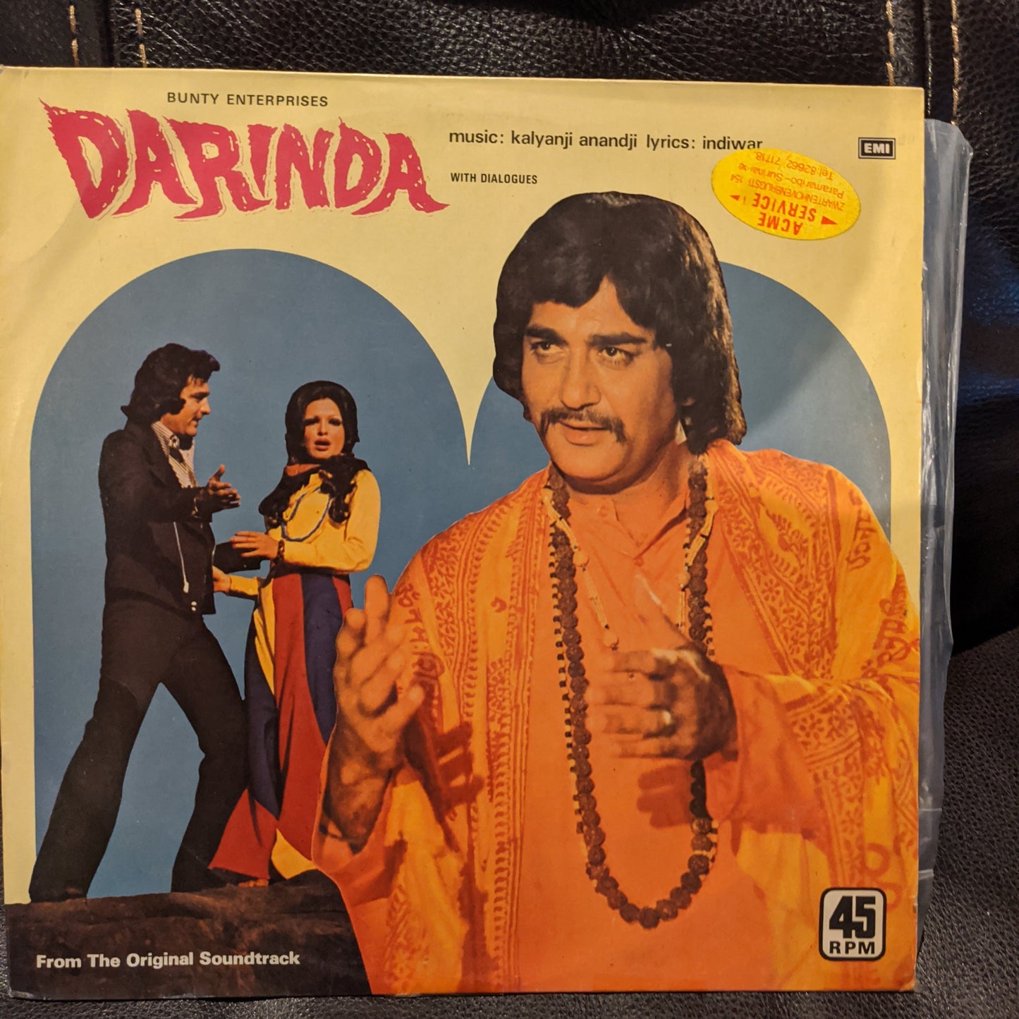 Darinda- 45 rpm LP Music by Kalyanji Anandji in excellent