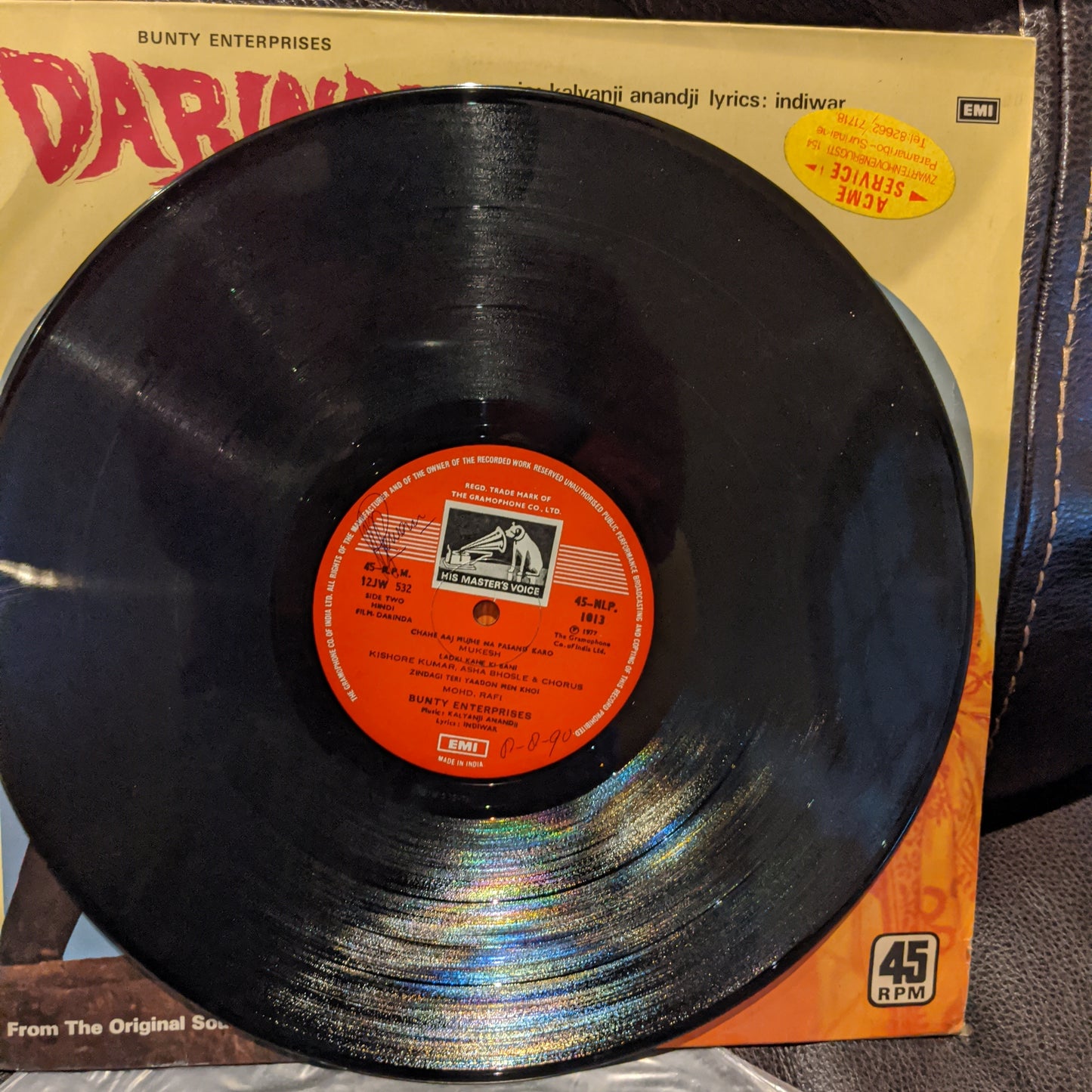 Darinda- 45 rpm LP Music by Kalyanji Anandji in excellent