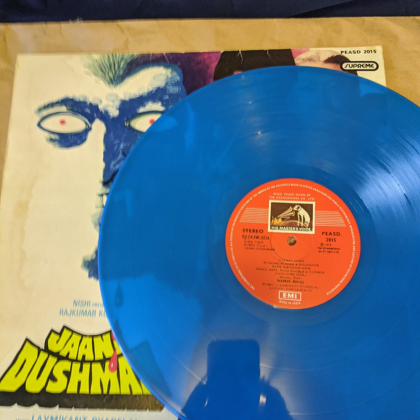 Jaani Dushman - Blue colored  LP - Supreme Stereo In VG+