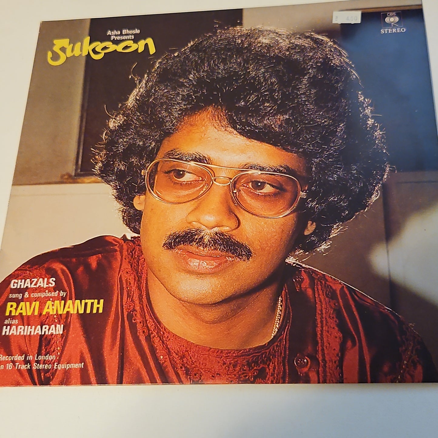 Asha Bhsole presents Hariharan Sukoon (Ghazals By Hariharan) near mint