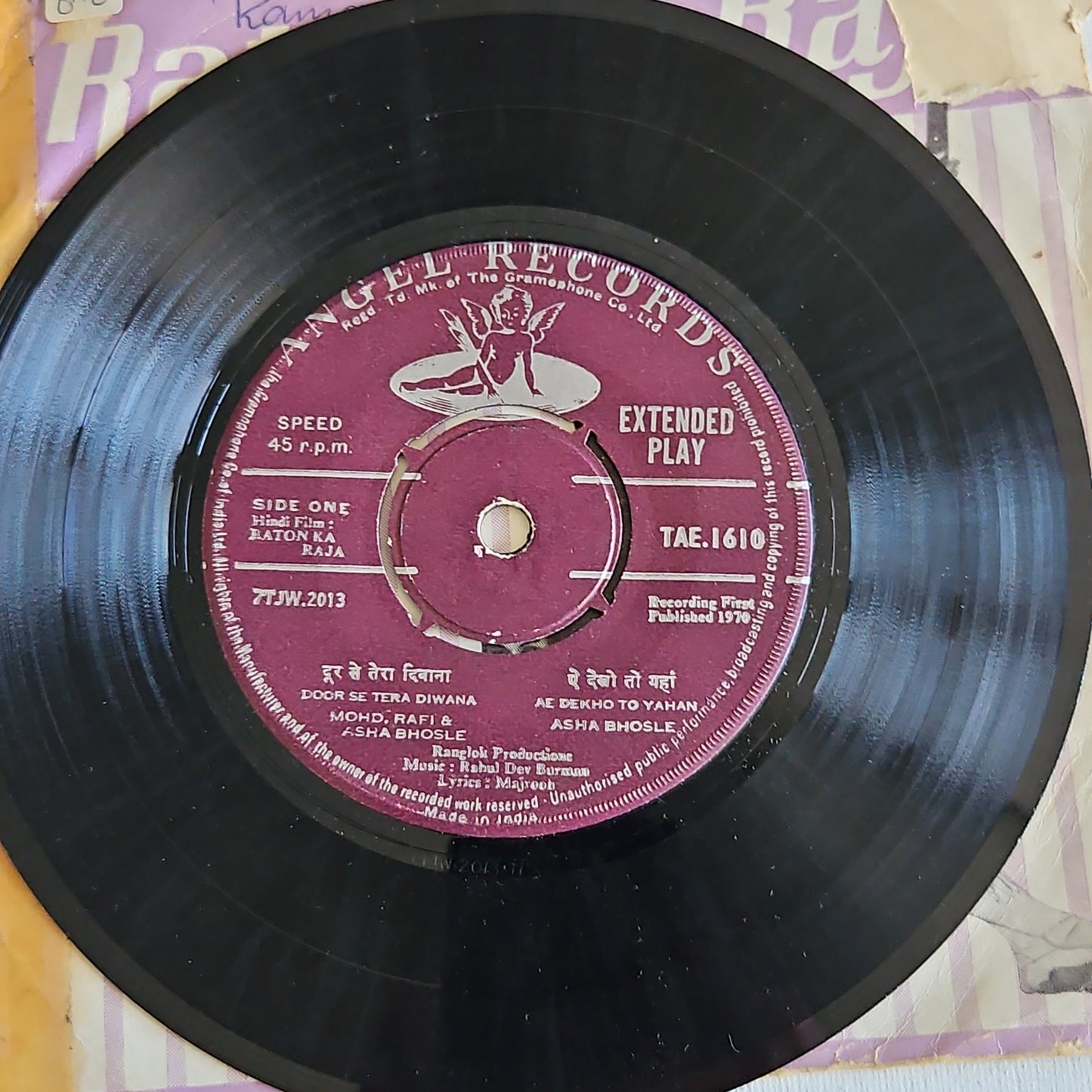 R D Burman - Raton Ka Raja - Angel EP in Near mint see vdo