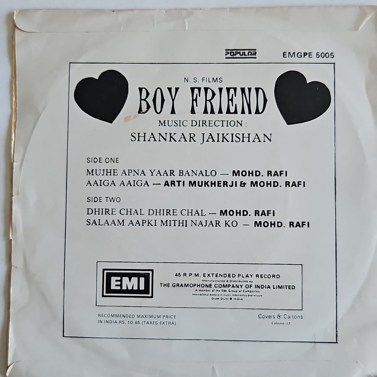 Boy friend - shankar Jaikishan - ep in VG+ condition