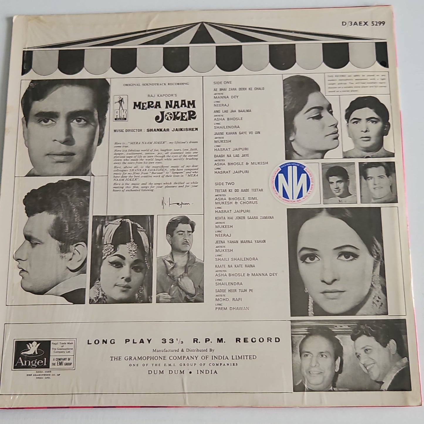 4 LPs Raj Kapoor and Shankar Jaikishan Superhit pack - Sangam - mera naam joker , teesri kasam and Jis Desh Mein Ganga Bahati hai in prisitne