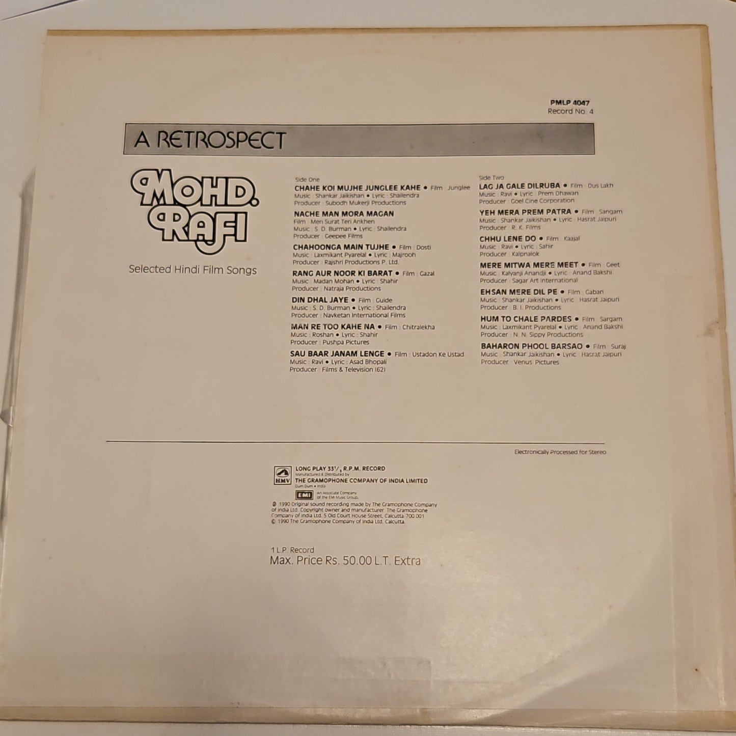 Mohammed Rafi - A Retrospect Vol 4 in near mint
